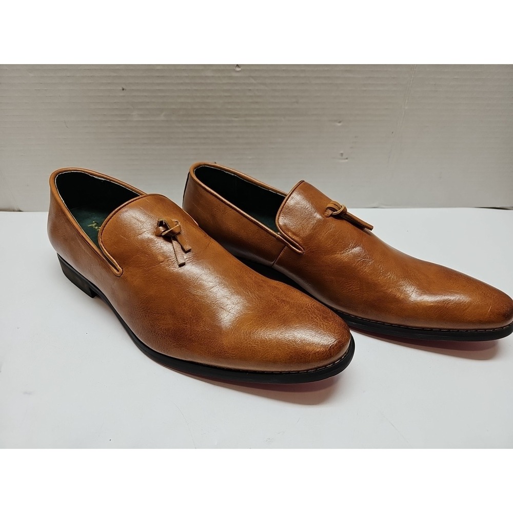 Todd Welsh Men's Cognac Brown Leather Slip On Loafers Size 10 D.